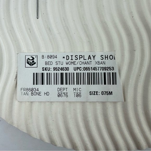 Roan Bed Stu Chant Sandals 7.5  Leather Brown Ivory Cutout Floral Slides Womens - Picture 6 of 8